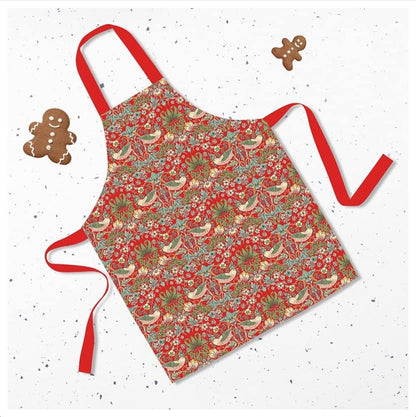 The Leonardo Collection William Morris Red Strawberry Thief Apron