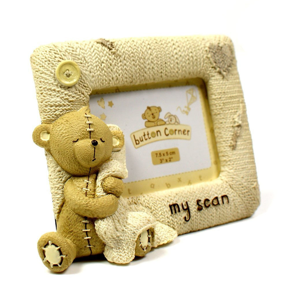 Button Corner Baby Scan Photo Frame