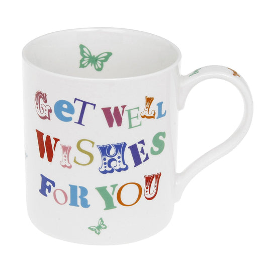 Get Well Wishes For You - Headline Bone China Mug - Presented in a Gift Box