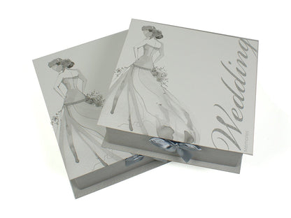 Set Of Two Wedding Memories Keepsake Boxes (SILVER)