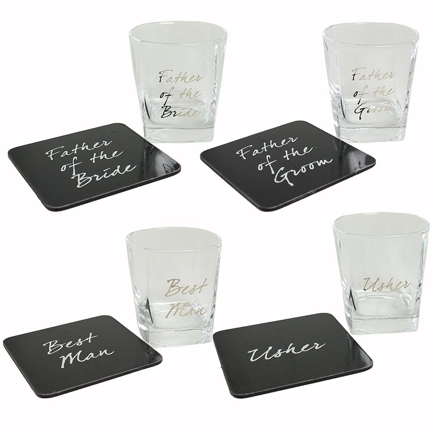 Wedding Best Man Whisky Glass & Coaster Thank You Gift