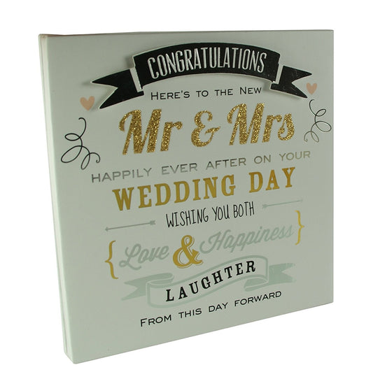 Wedding Congratulation Wall Plaque Gift
