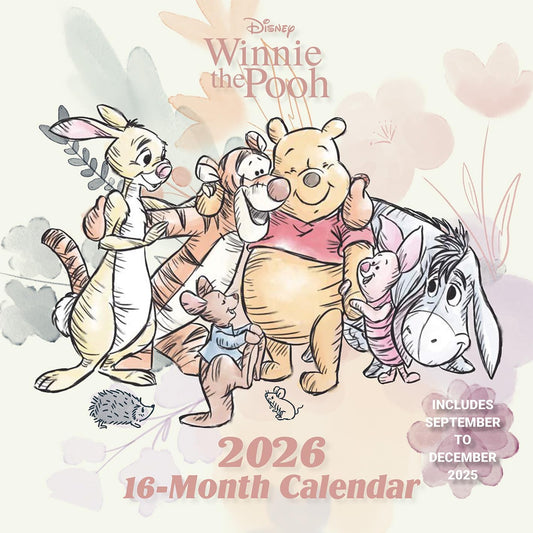 Winnie The Pooh 2026 Square Wall Calendar – Official 16-Month Disney Calendar Featuring Classic Characters