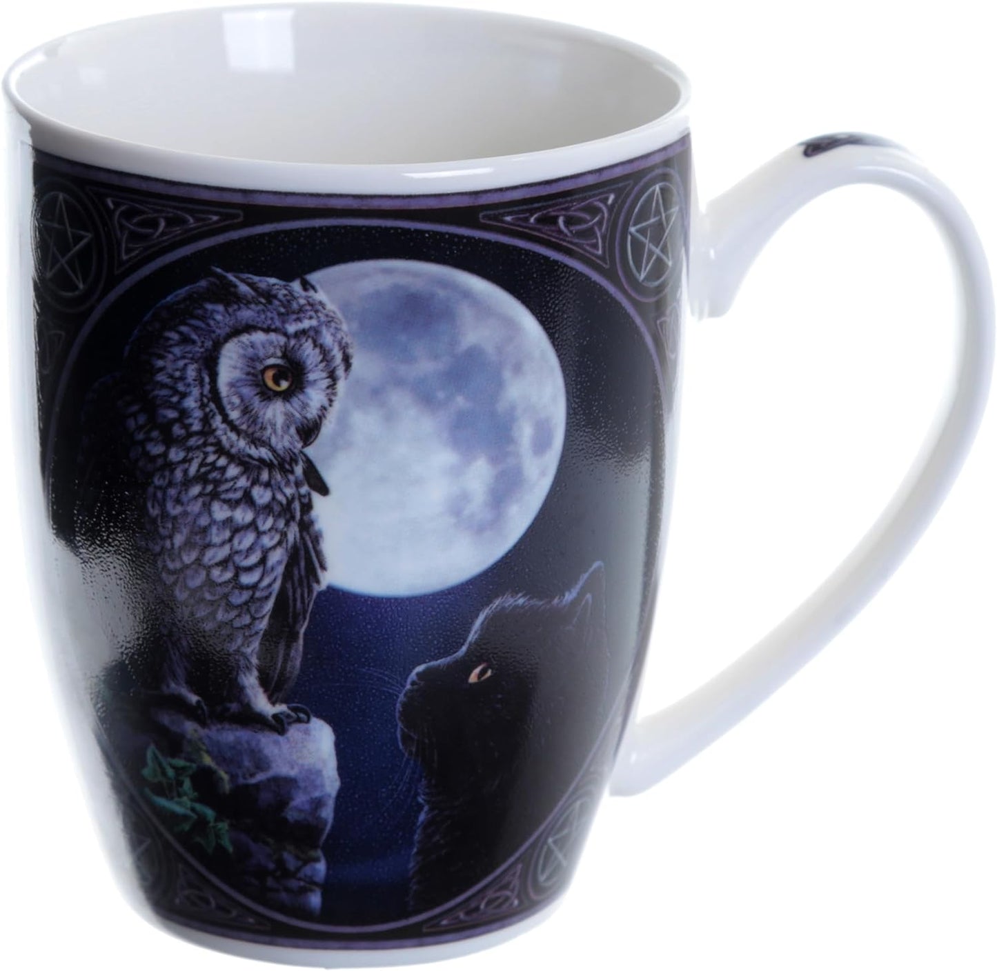 Lisa Parker Purrfect Wisdom Owl and Cat Porcelain Mug