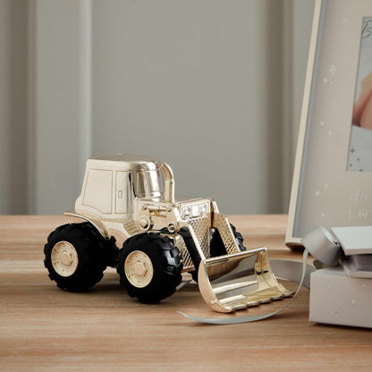 Bambino Front Loading Digger Silver Plated Money Box