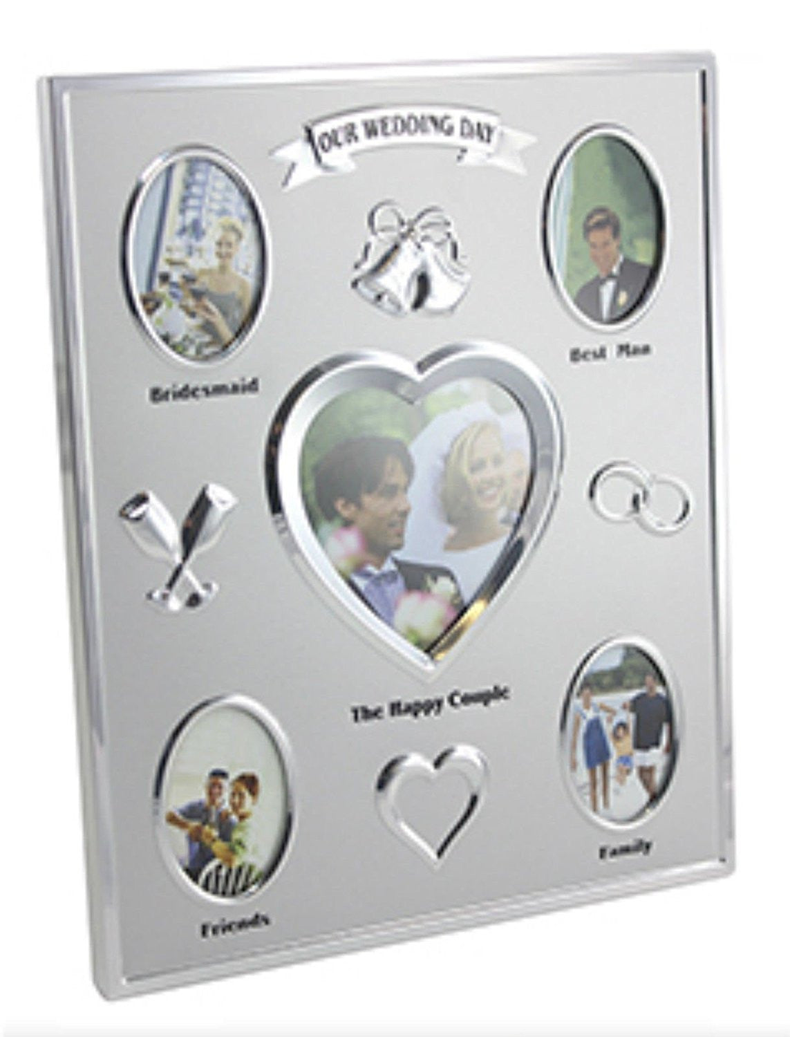 Our Wedding Day Silver Photo Frame - 5 Apertures - Leonardo Collection