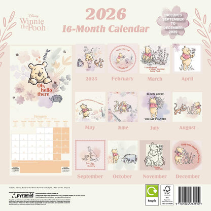 Winnie The Pooh 2026 Square Wall Calendar – Official 16-Month Disney Calendar Featuring Classic Characters
