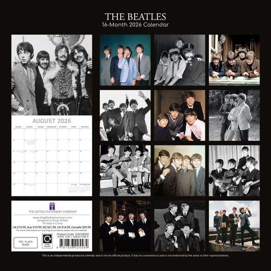 The Beatles 2026 Calendar 16 Month Family Square Wall 2026 UK