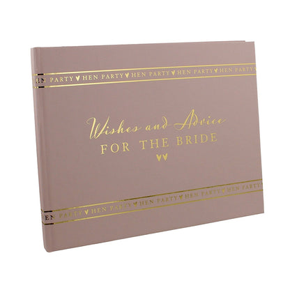 HEN PARTY Wishes & Advice For The Bride Pink Guest Book