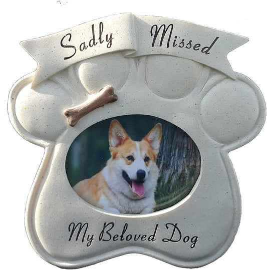 Memorial Sadly Missed Dog Paw Frame by David Fischhoff