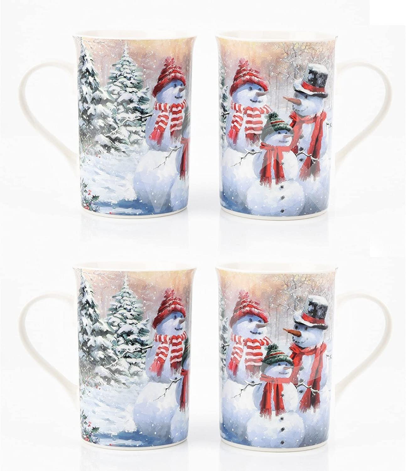 Richard MACNEIL Set of 4 Ceramic Mugs - Snowman