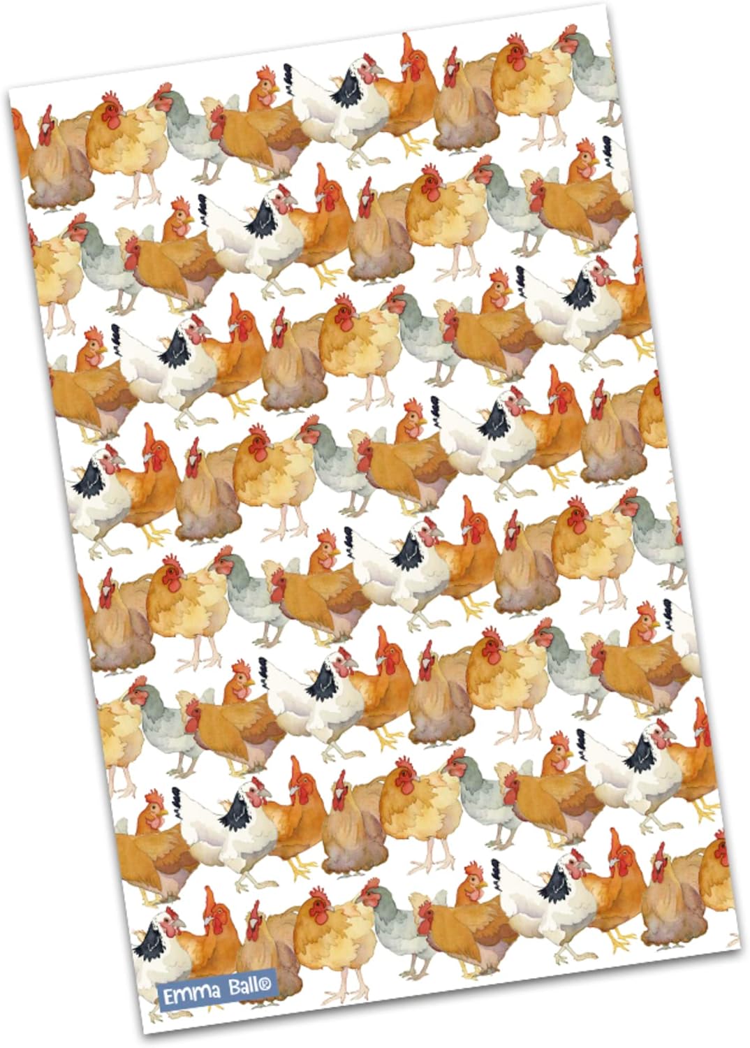 Emma Ball Tea Towel - Chickens