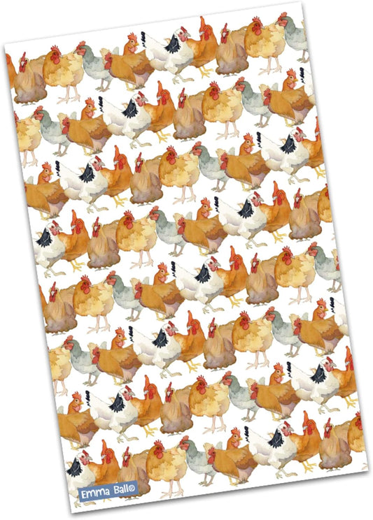 Emma Ball Tea Towel - Chickens