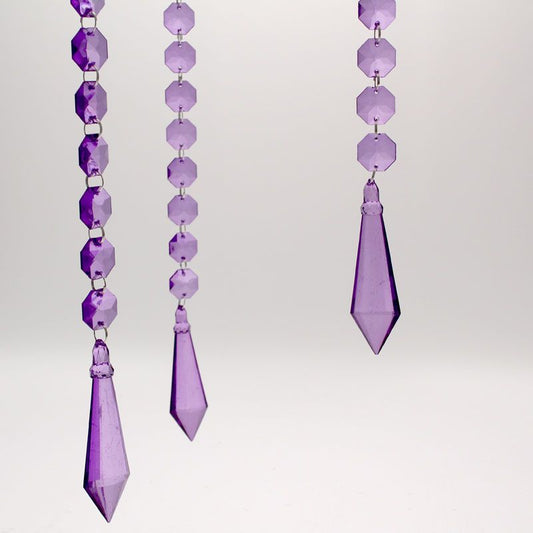 Purple Acrylic Ensiform Prism Garland ~ 50cm