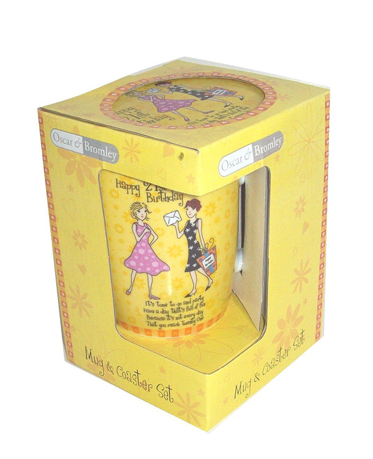 21st Birthday Matching Mug And Coaster Set