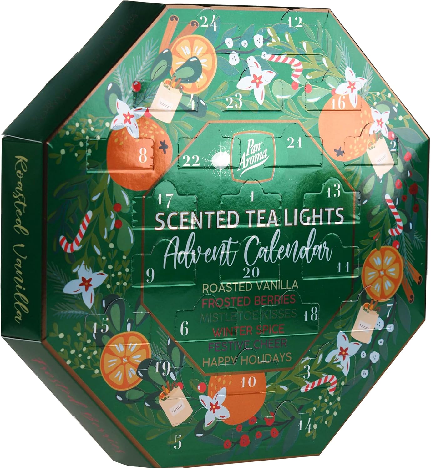 Pan Aroma Christmas 24 Festive Scented Tea Light Candle Advent Calendar