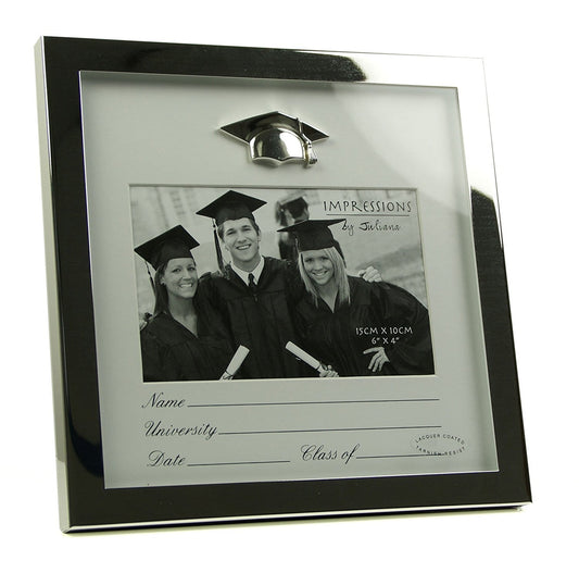 Silverplated Graduation Frame with mount 6" x 4"