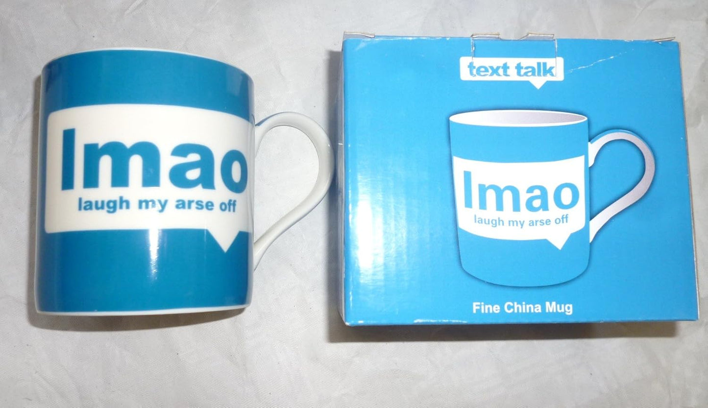 Text Talk Boxed Mug - LMAO - Laugh My Arse Off