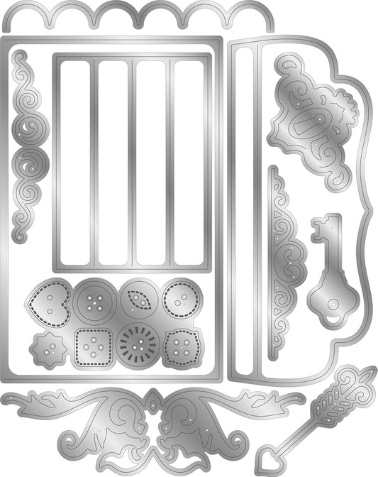 Gemini Tabbed Page & Purse Card - Dimensional Papercraft Die