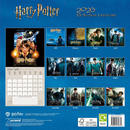 Harry Potter 2026 Square Wall Calendar – Official 16-Month Calendar with Poster-Style Artwork