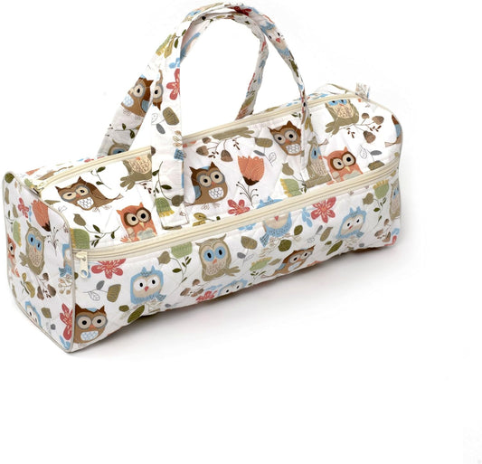 Hobby Gift Classic Knitting Bag with a Multi-colour Owl Pattern