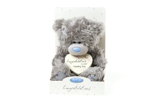 Me to You Tatty Teddy Bear - Congratulations on your Wedding Day Heart Shaped Plaque