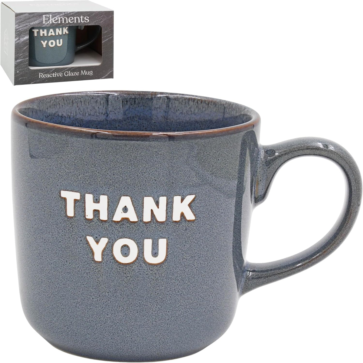 Just Saying Thank You Mug - Blue/Grey Large Tea & Coffee Cup Gift