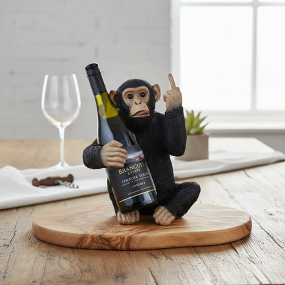 Monkey Bottle Holder on Olive Wood Base