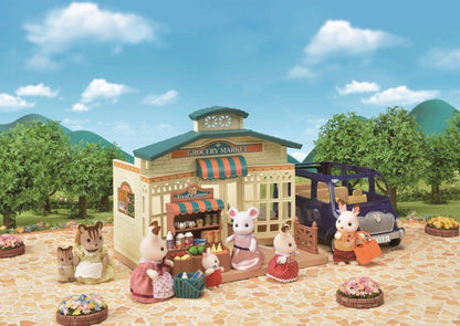 Sylvanian Families Grocery Market Toy Shop Playset for Ages 3 and Up