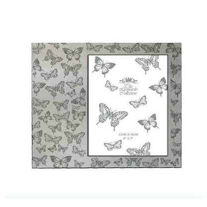 Silver Glitter Butterfly Photo Frame 5x7" - Leonardo Collection