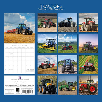 TGSC Tractors 2026 Family Square Wall Calendar - 16 Month (Sept 2025-Dec 2026)