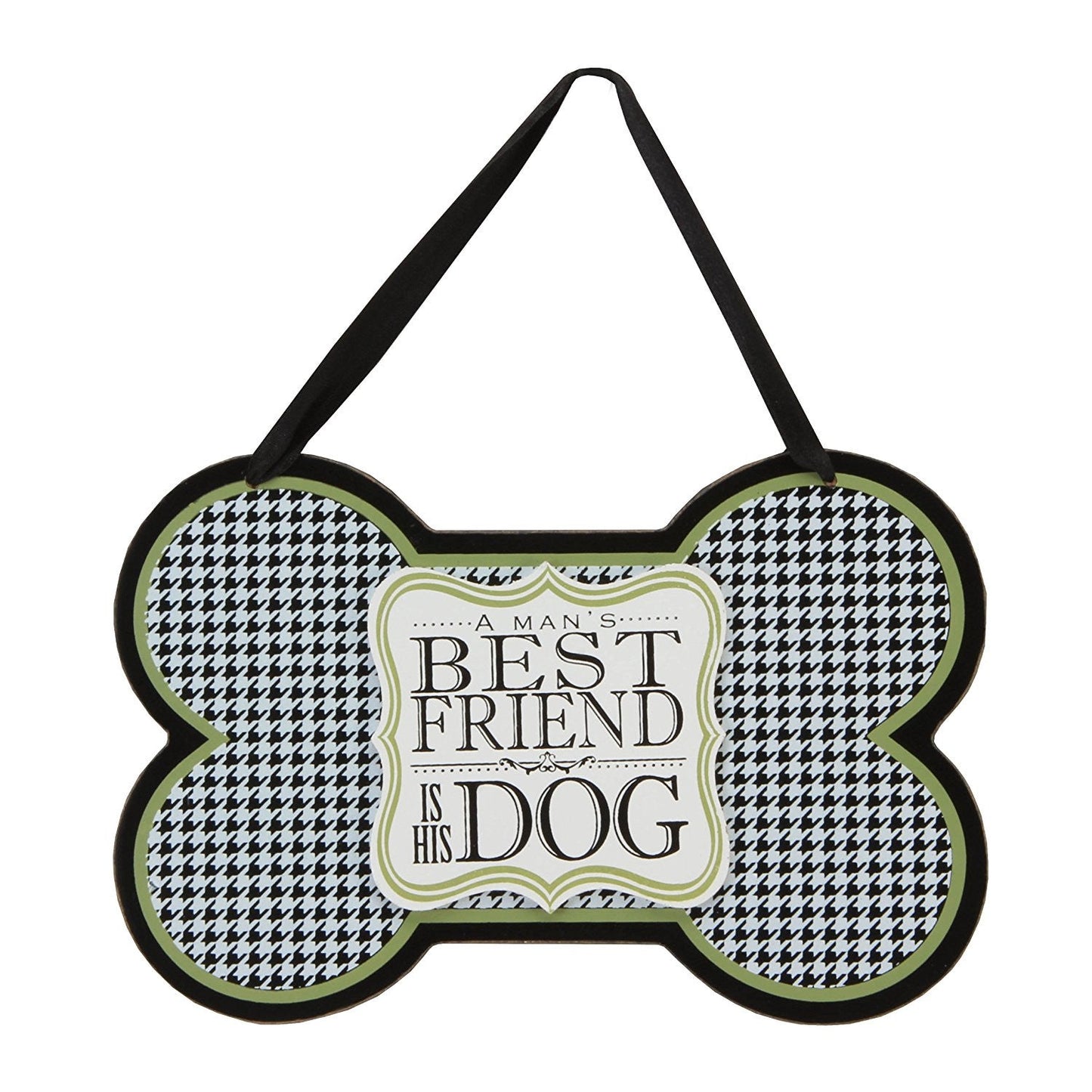 Decorative Hanging Bone Shape Wall Plaque - "A Man's Best Friend is His Dog"