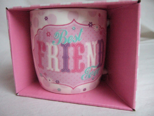 "Best Friend Ever" Multi Coloured Cute Teddy Bear Sentimental Mug