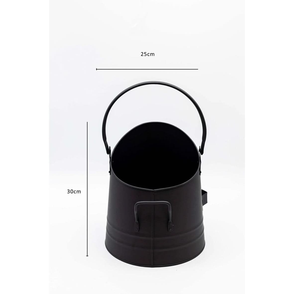Fireside Coal Bucket and Match Cannister (Black)