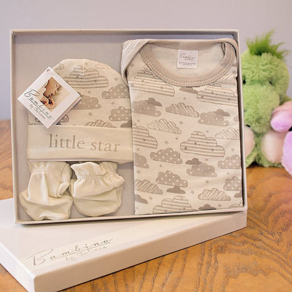 Bambino By Juliana Baby Gift Set - Babygrow Body Suit Hat & Mittens