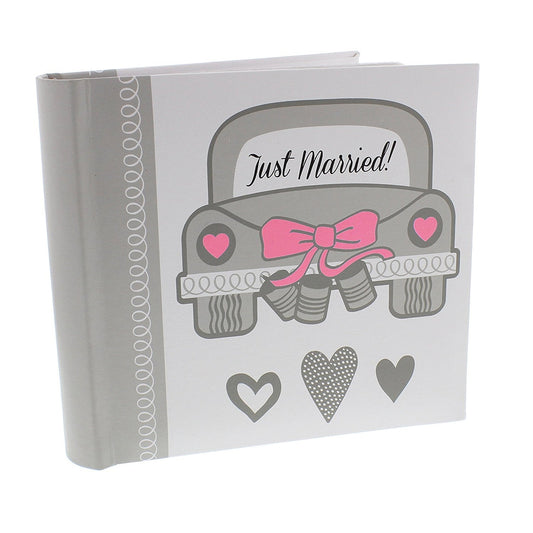 Just Married Wedding Photo Album - Cute Wedding Car Artwork