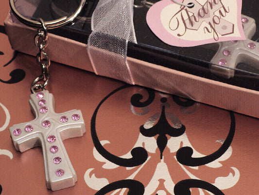 Blessed Events Cross Design Keychain