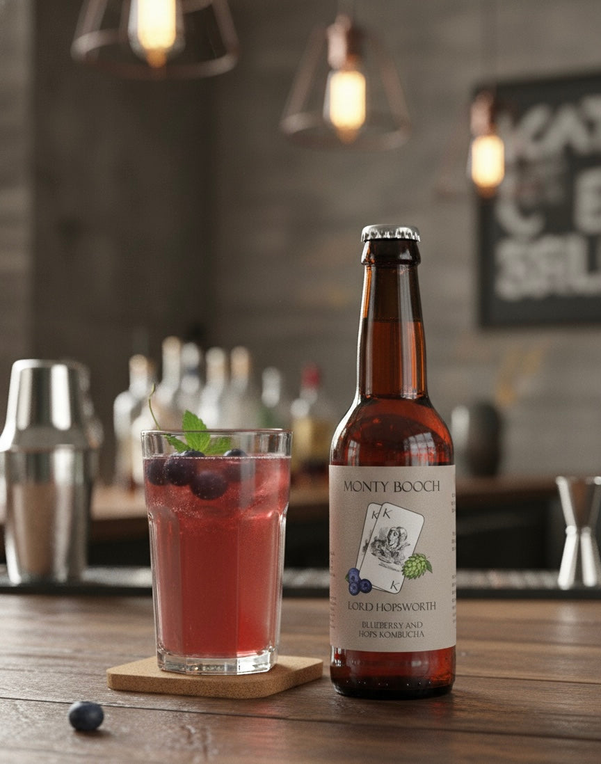 Lord Hopsworth Hopped Blueberry Kombucha - 12 Pack (330ml Bottles)