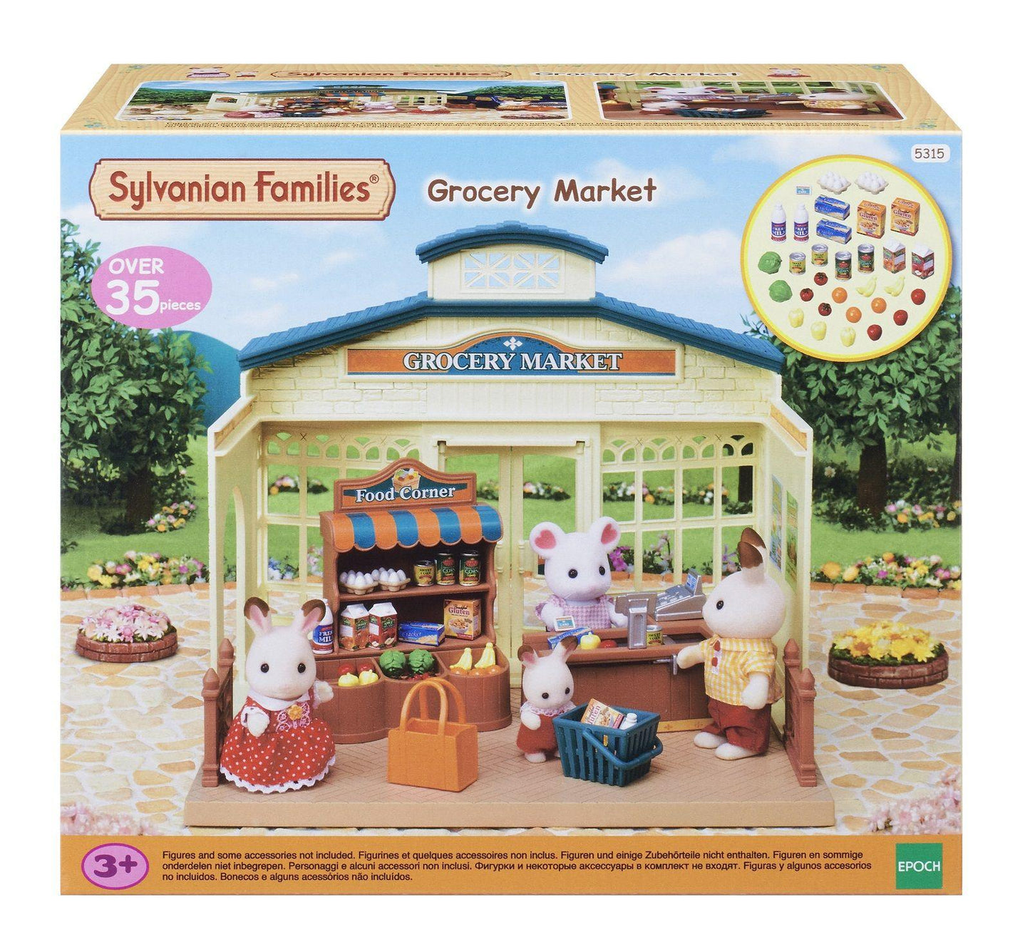 Sylvanian Families Grocery Market Toy Shop Playset for Ages 3 and Up