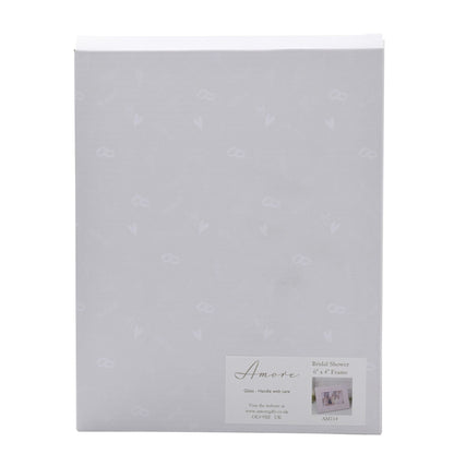 Light gray photo frame back with small product label