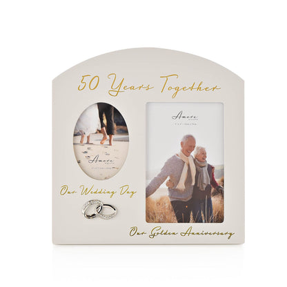 Amore Arched Double Frame - 50th Anniversary