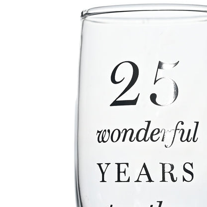 Amore Champagne Flutes Set of 2 - 25th Anniversary