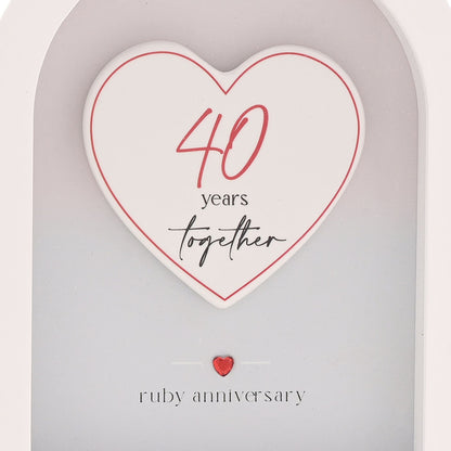 Amore Arch Plaque 18cm - 40 Years