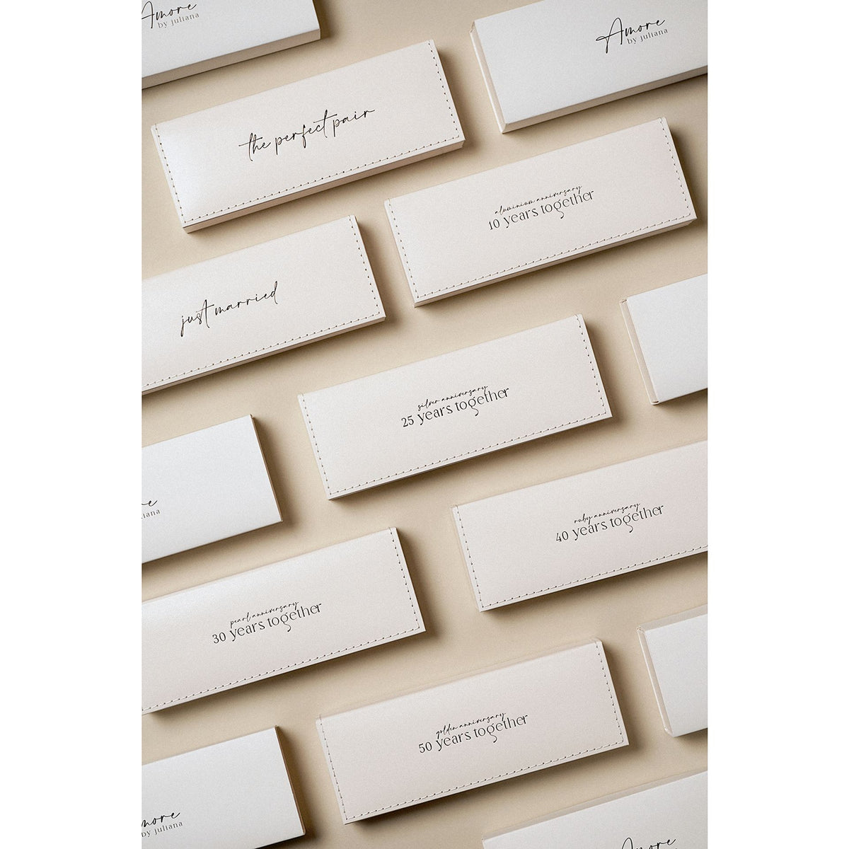 Assorted anniversary gift note cards with “together” text in handwritten script