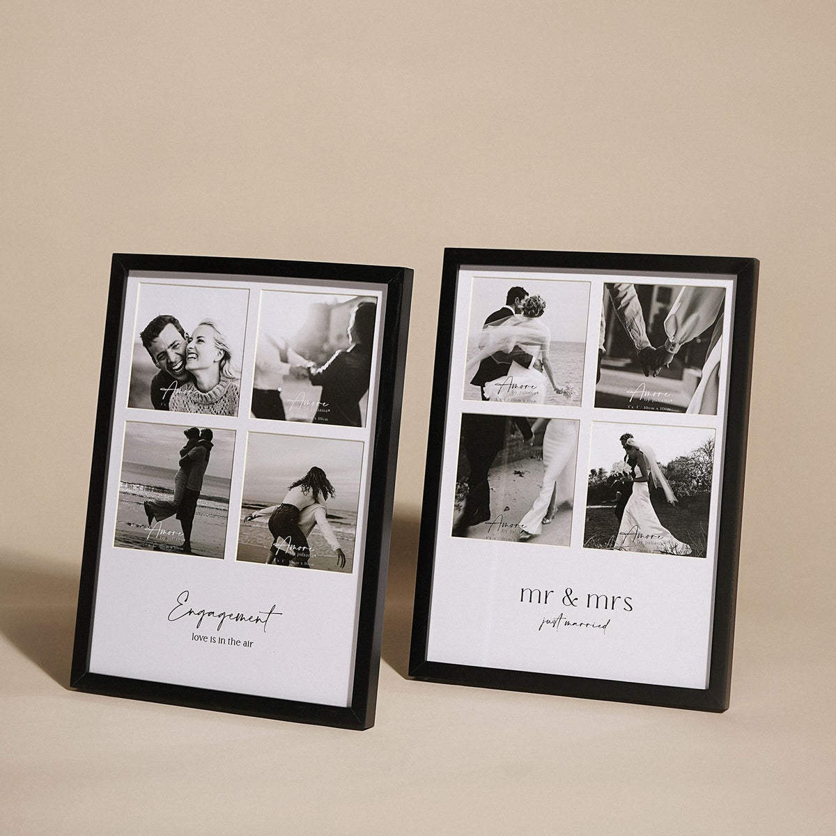 Amore Black Multi Aperture Photo Frame - Engaged