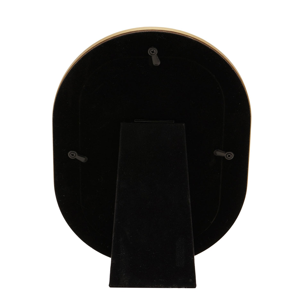 Black oval photo frame back with fold-out stand
