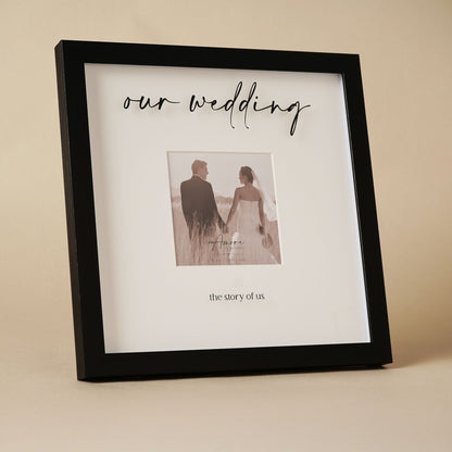 Amore Black Wide Frame 'Our Wedding' 4" x 4"