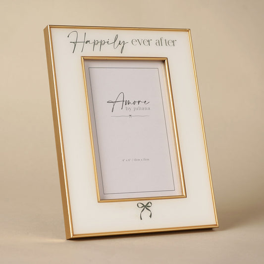 Amore Bow Frame 'Happily Ever After' 4" x 6"