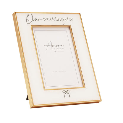 Amore Bow Frame 'Our Wedding Day' 4" x 6"