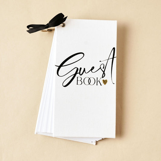Amore Single Ring Bound Linen Guest Book